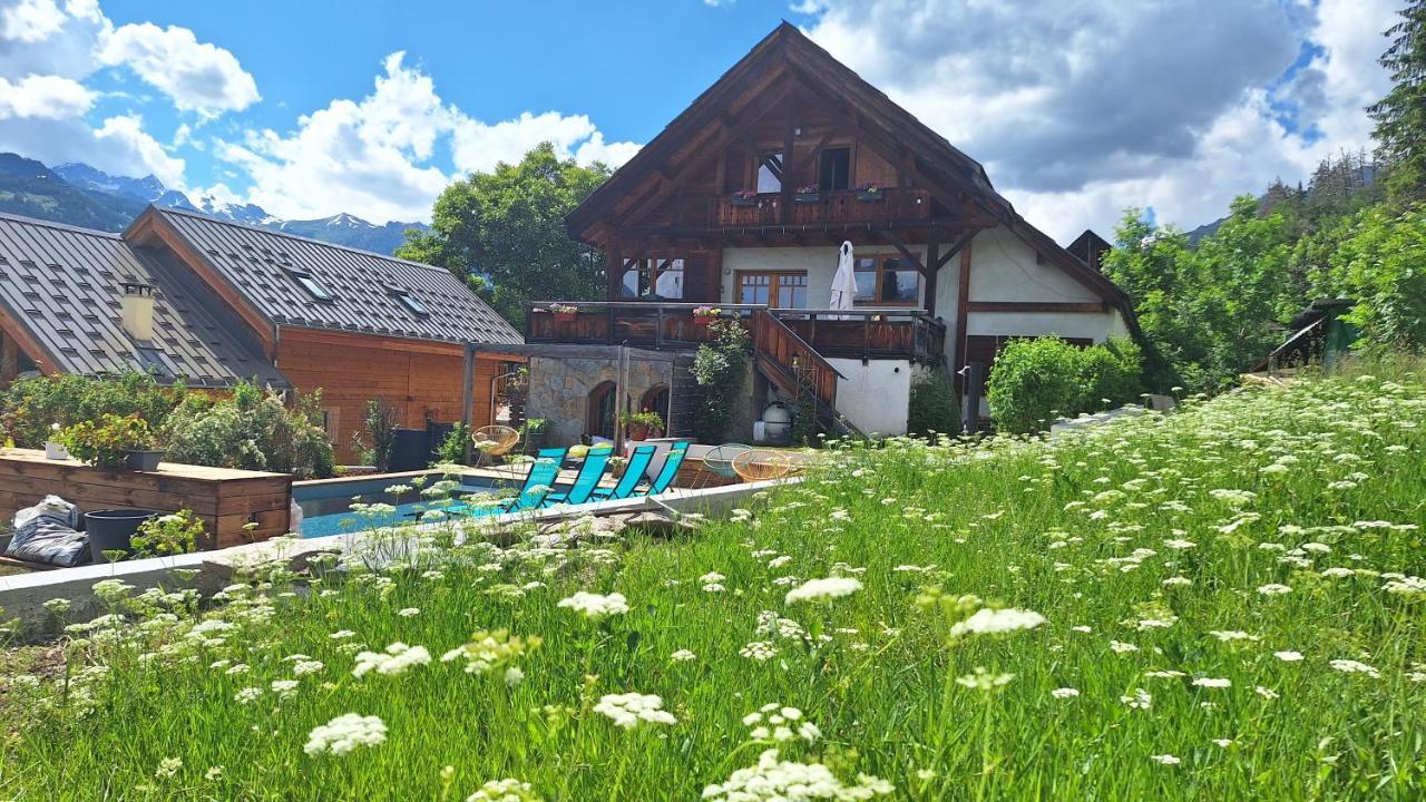 Chalet Serre Cambeou Piscine&Spa Saint-Chaffrey Luaran gambar